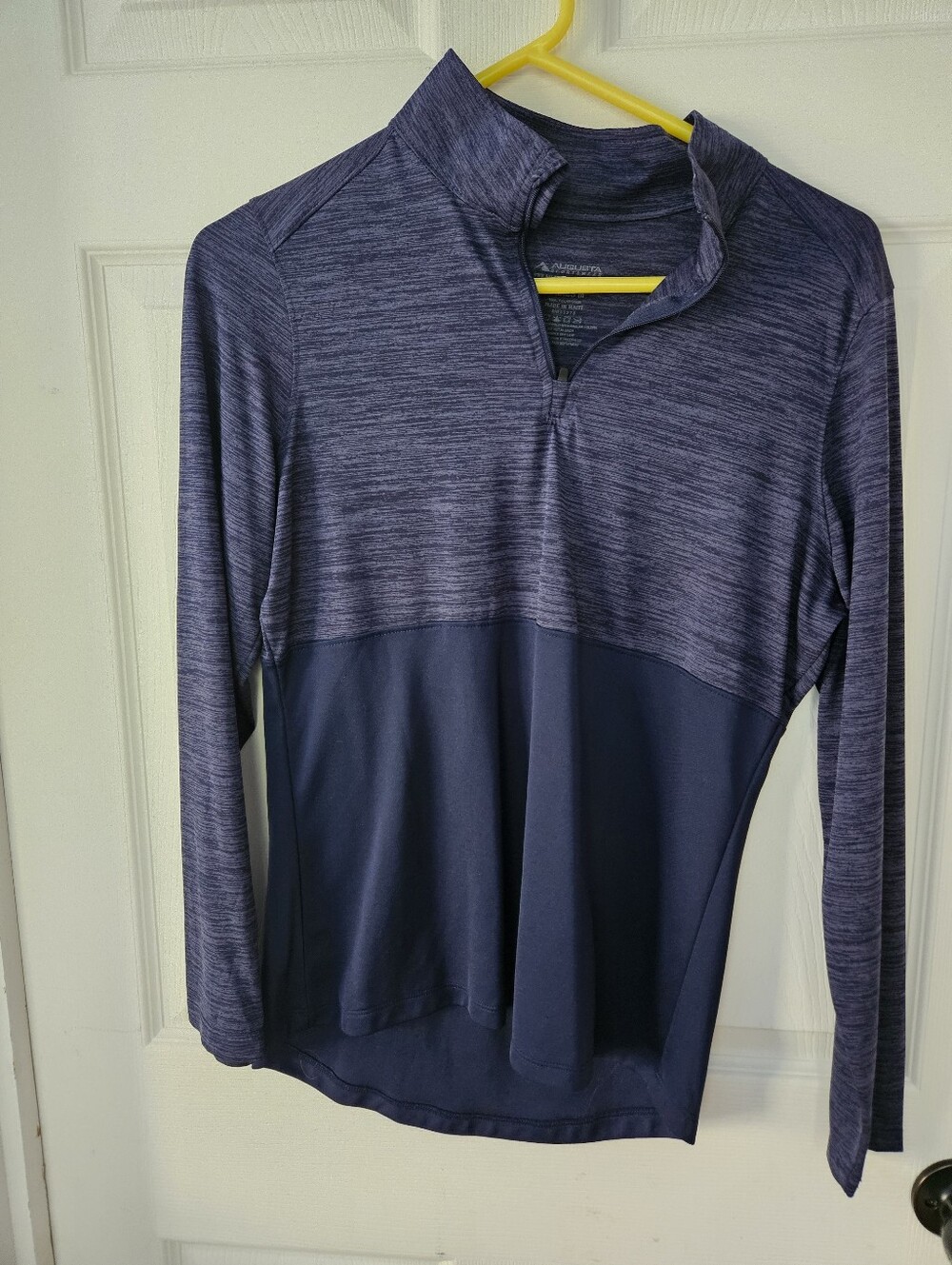 Augusta Sportswear Women's Two-Tone Navy and Heathered Navy Zip-Up Pullover